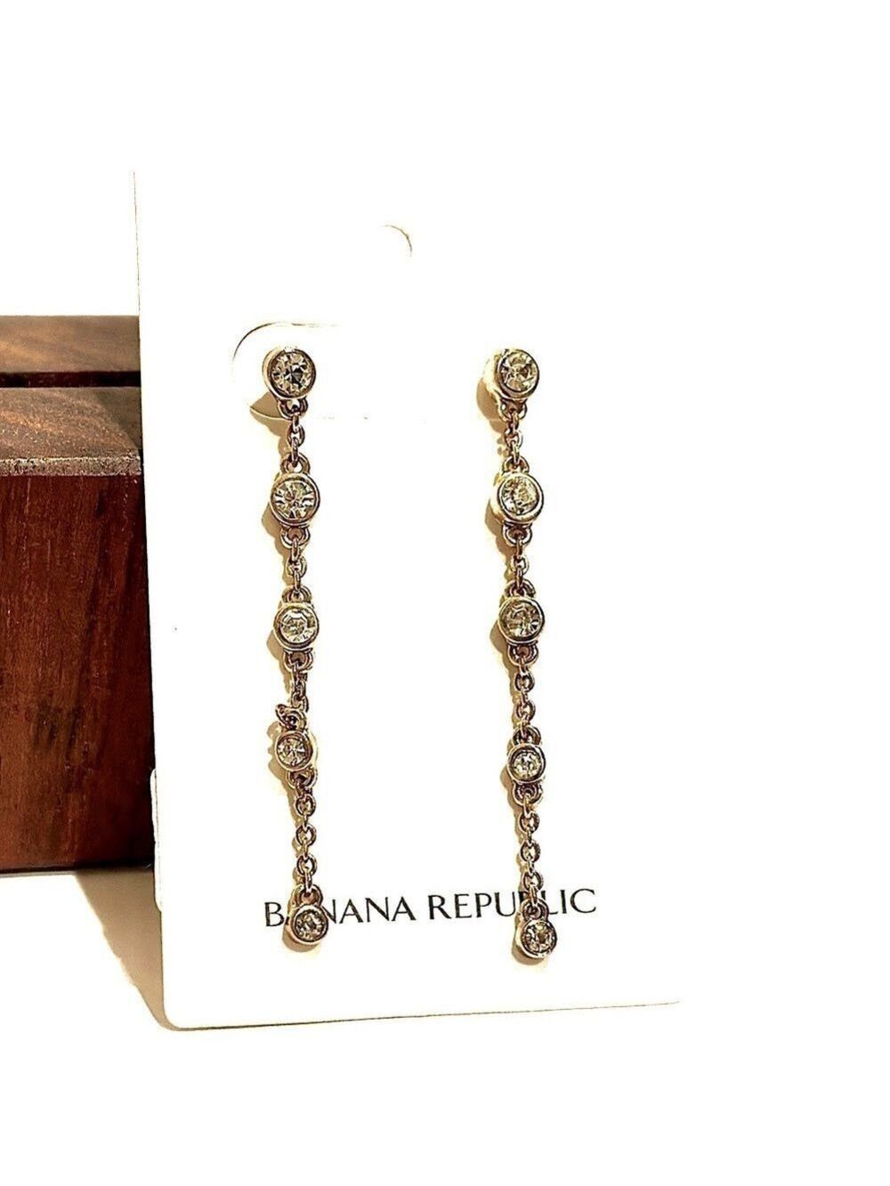 BANANA REPUBLIC gold crystal dangle earrings | NWT